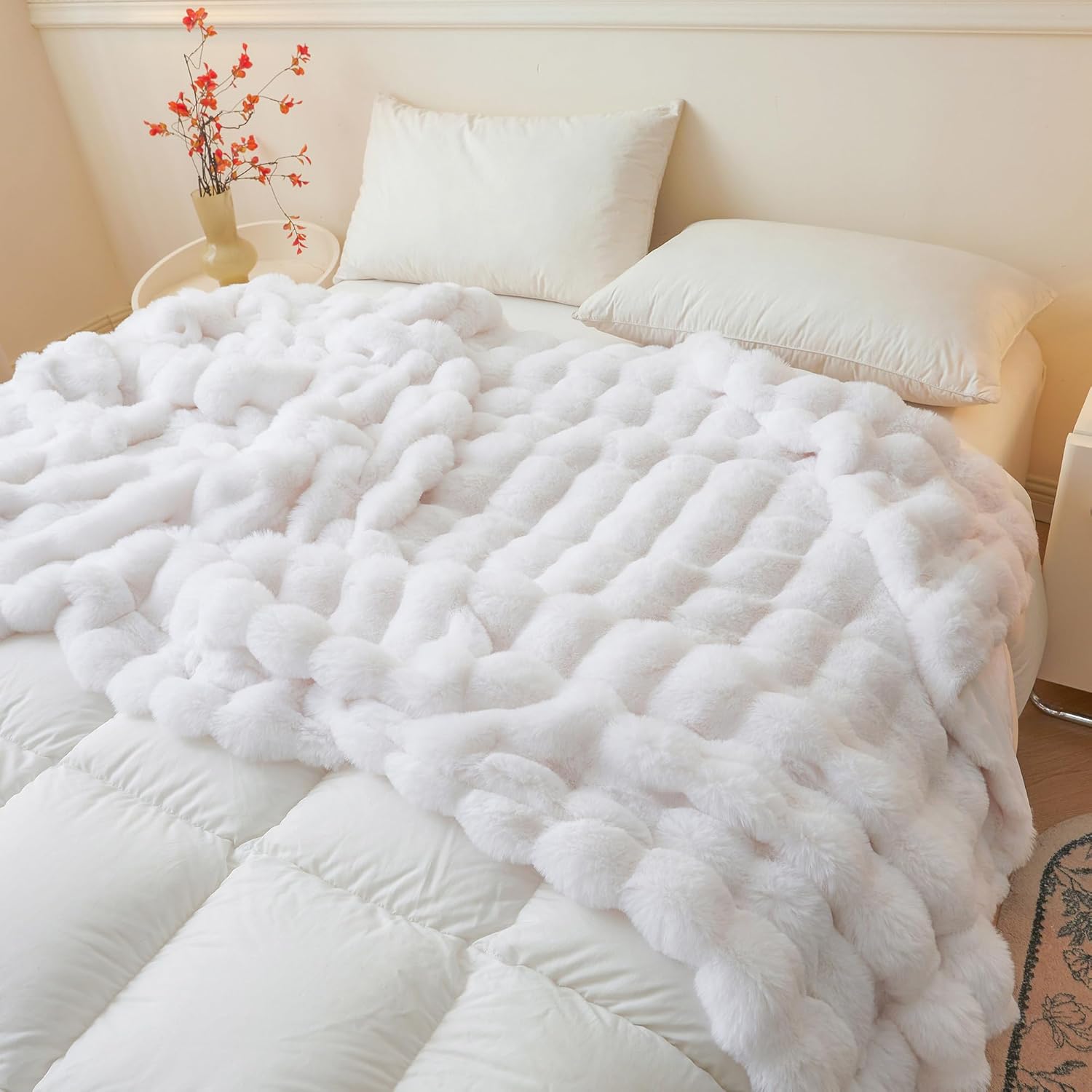 Luxe Beige Throw Pillow — 60" - View 6