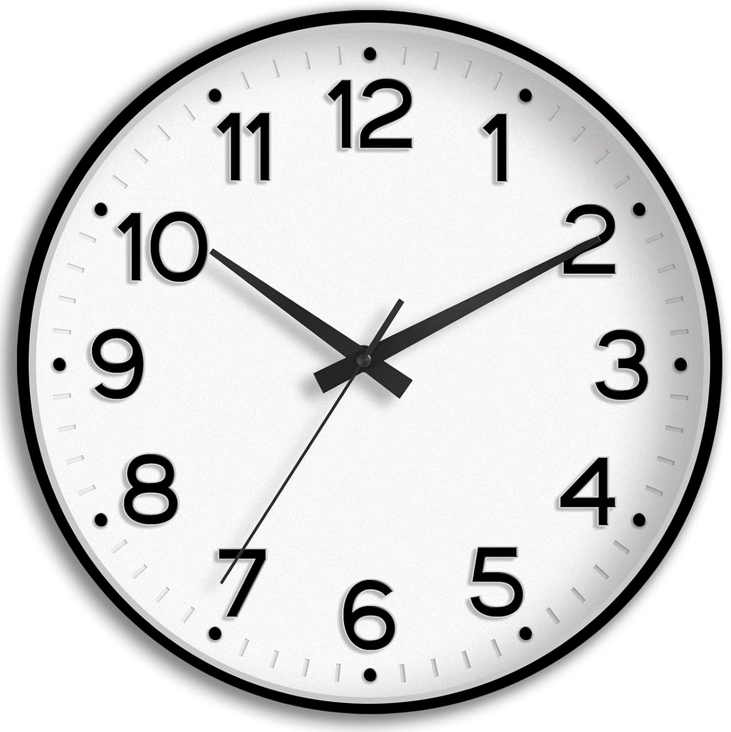 Battery Operated Luxe Black Wall Clock — 8" — 8 Inch