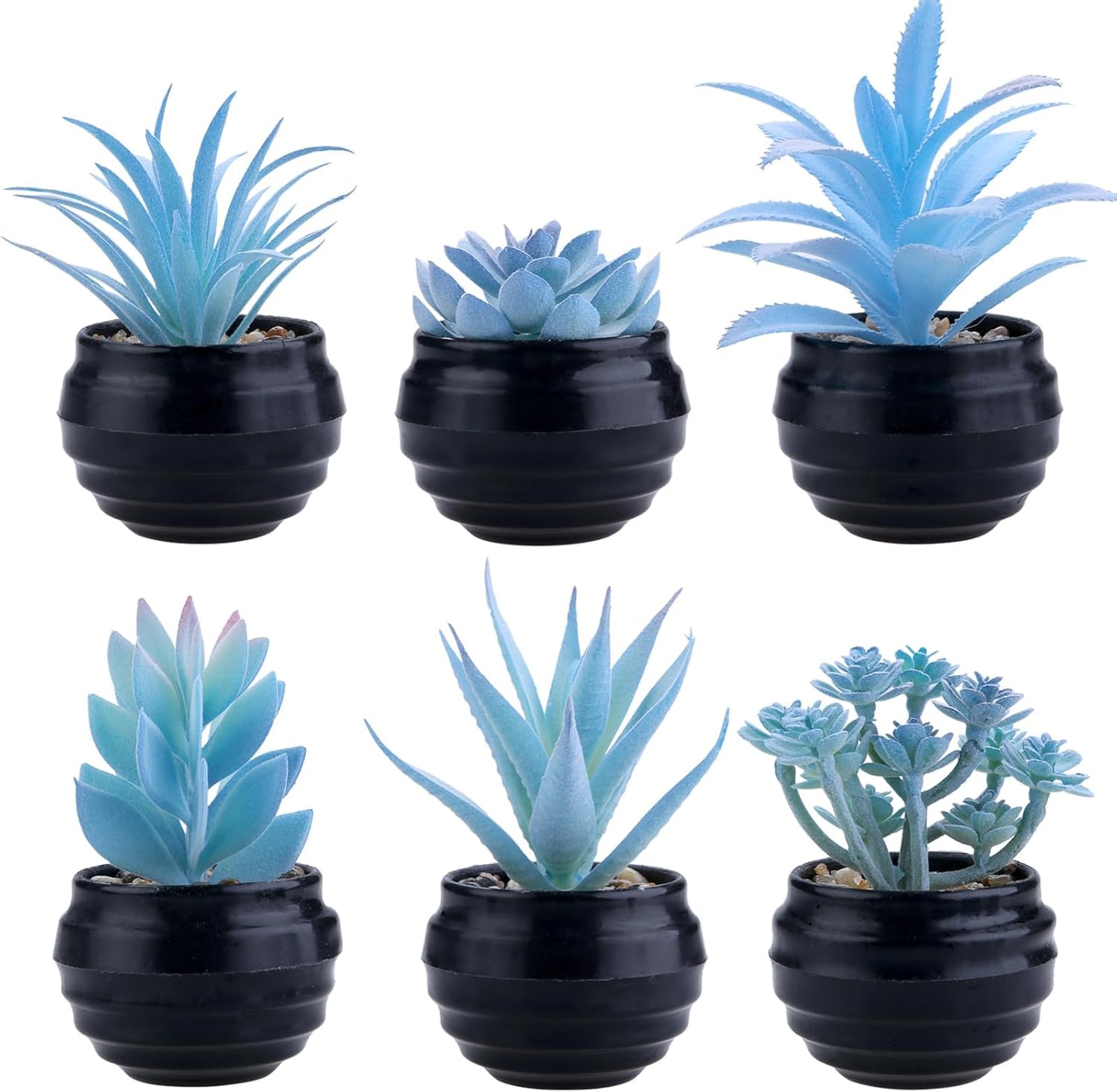 Black Artificial Plant — Blue-black Pot