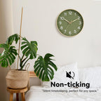 Battery Operated Luxe Black Wall Clock — 8" - View 5