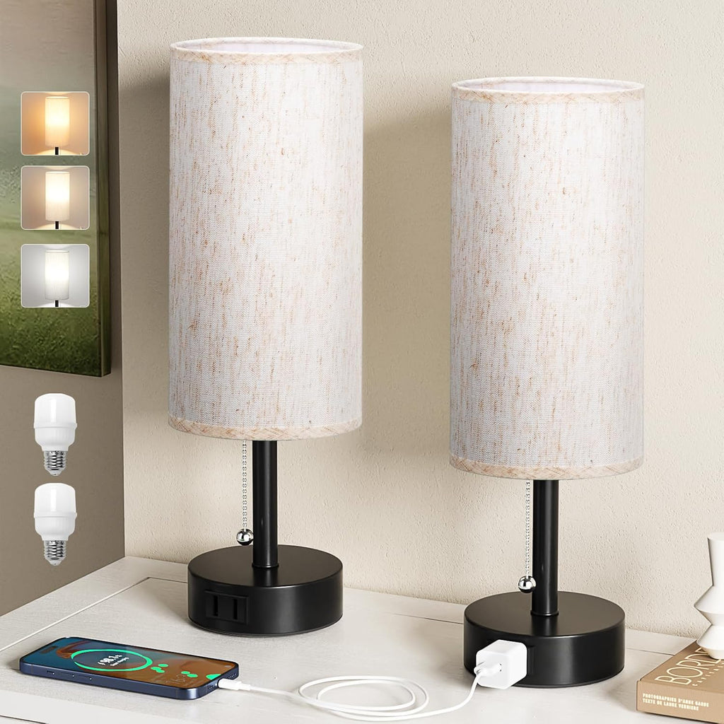 Round Beige LED Bulb — Set of 2 - View 7