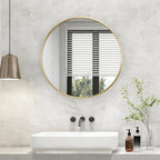 Round Luxe Beige Wall Mirror — 30" - View 7