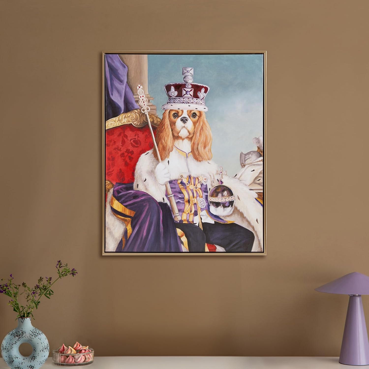 Framed Fabric Wall Decor — King Charles Spaniel III