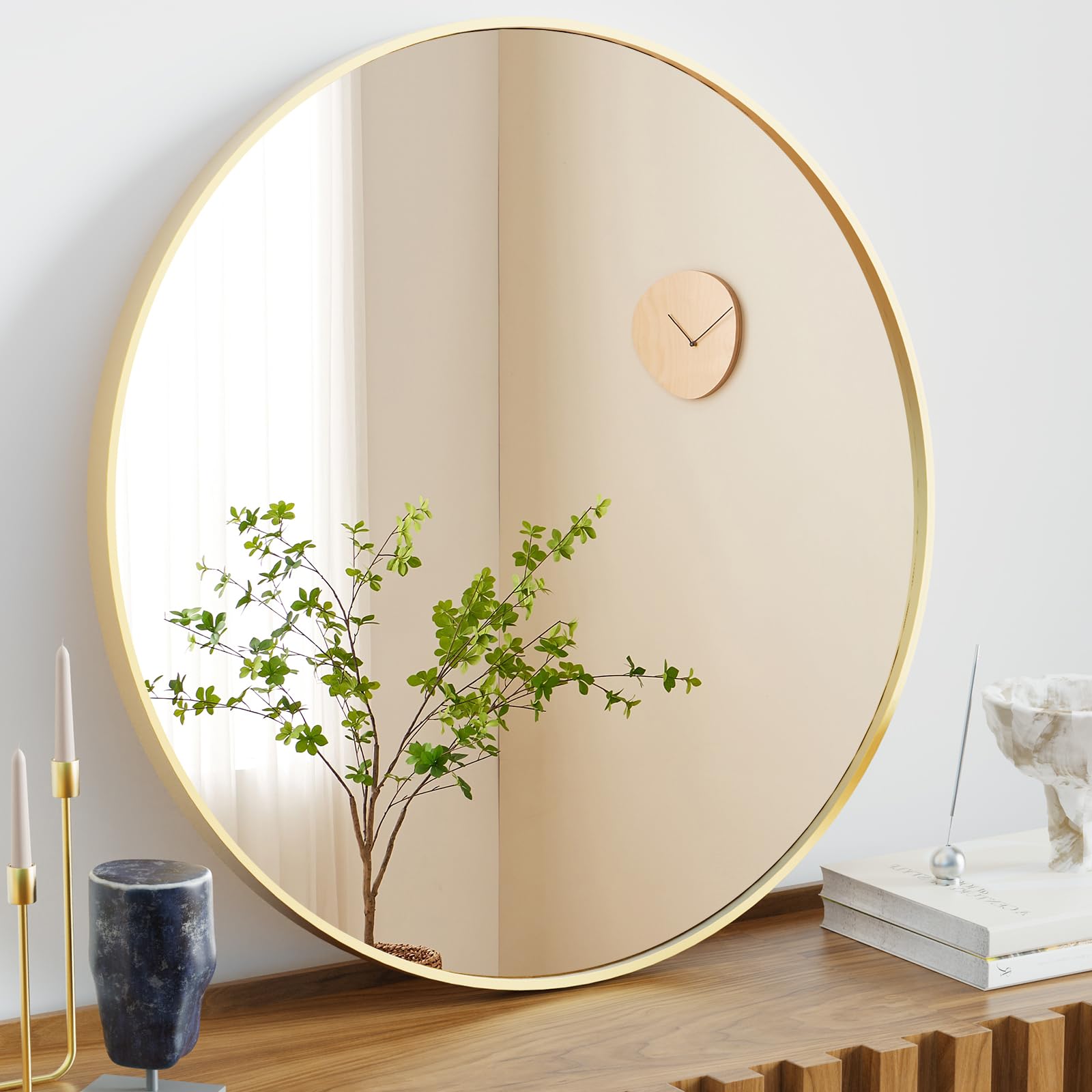 Framed Luxe Black Mirror — 36"