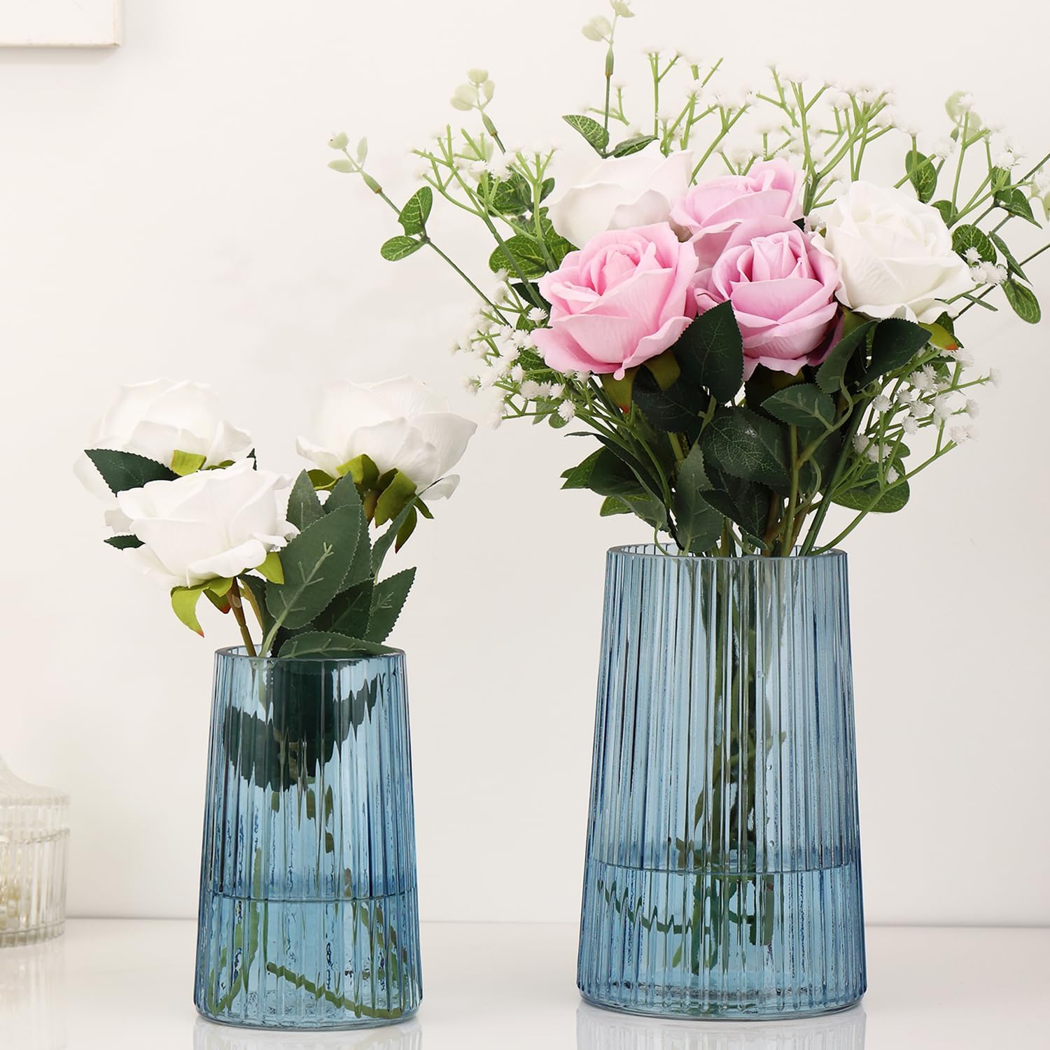 Modern Black Flower Vase — 8" — Large+Medium