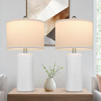 Boho Beige Nightstand Lamp — 23.5" — 23.5"