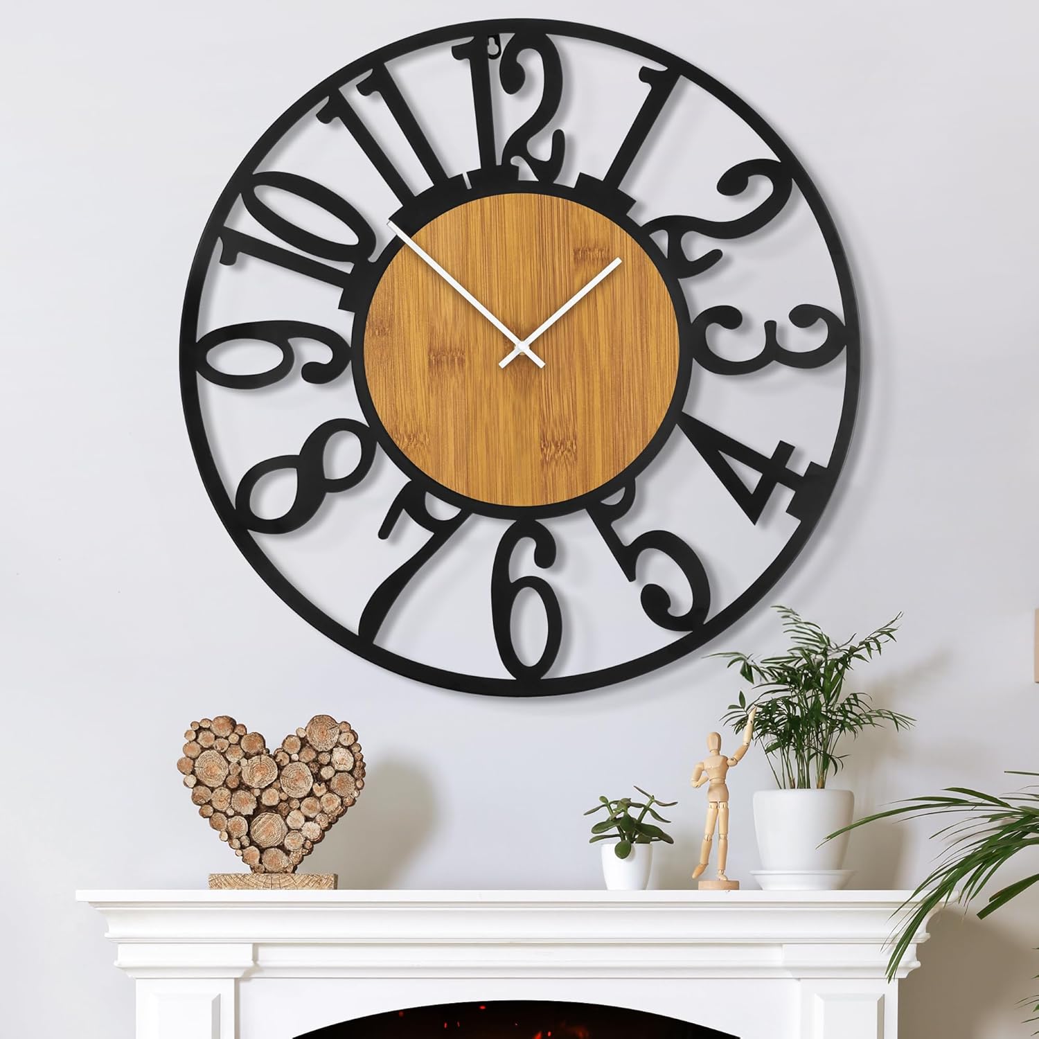 Battery Operated Modern Brown Wall Clock — 14" — 32inch