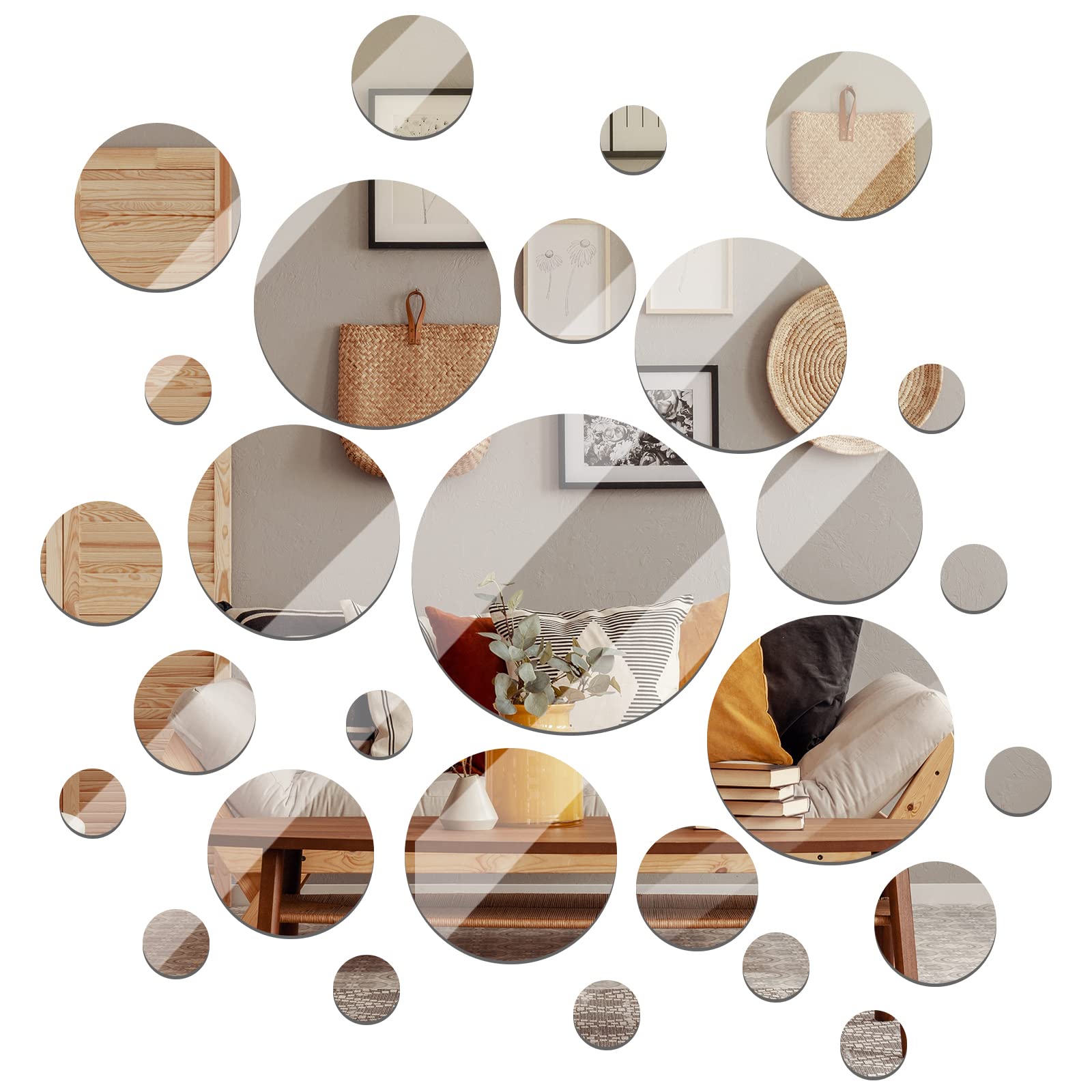 Round Glass Wall Mirror — 6"