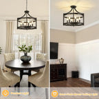 Convertible Farmhouse Black Chandelier — 6-Light - View 2