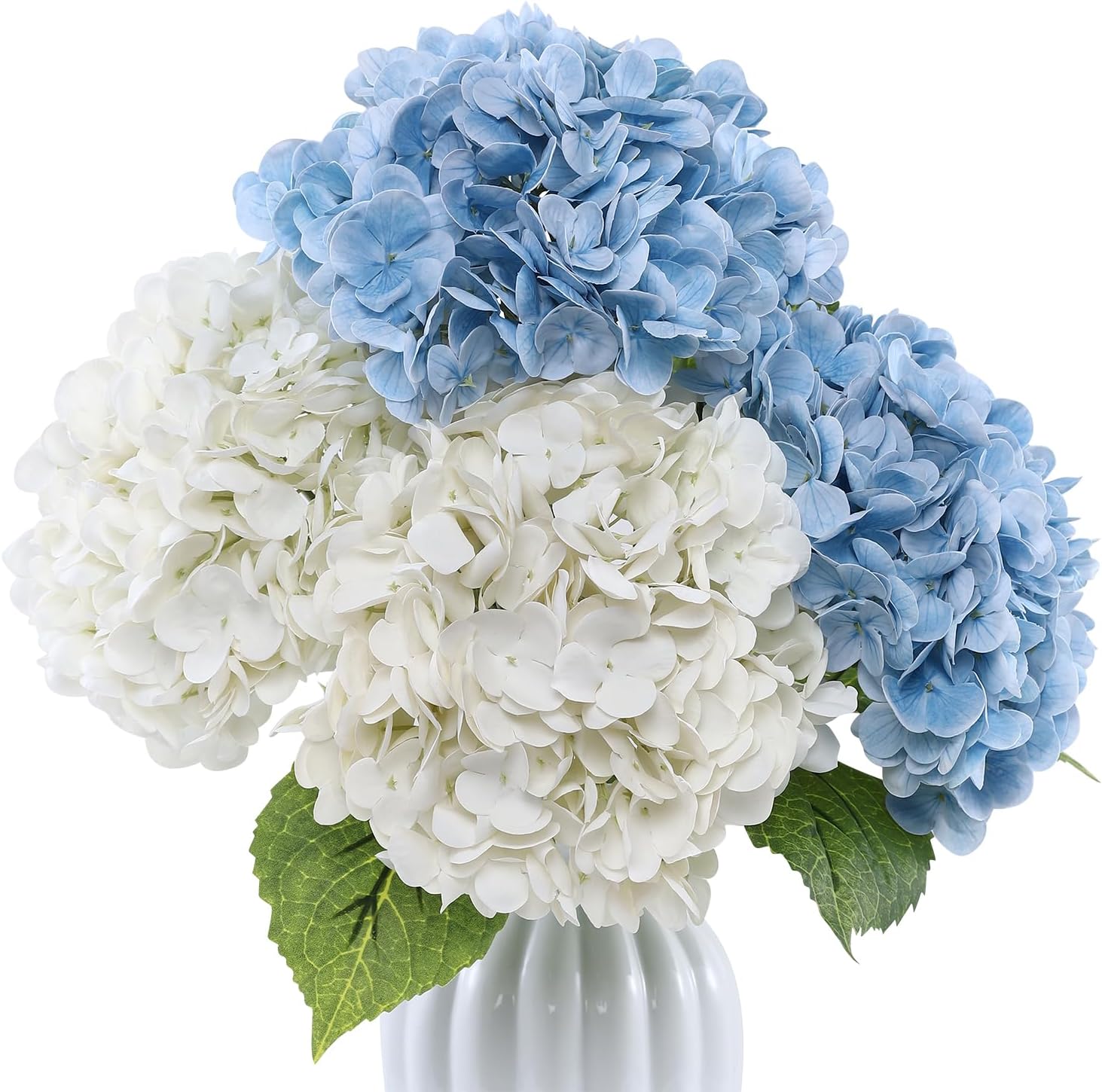 Blue Artificial Flowers — 22" — 2 White,2 Baby Blue