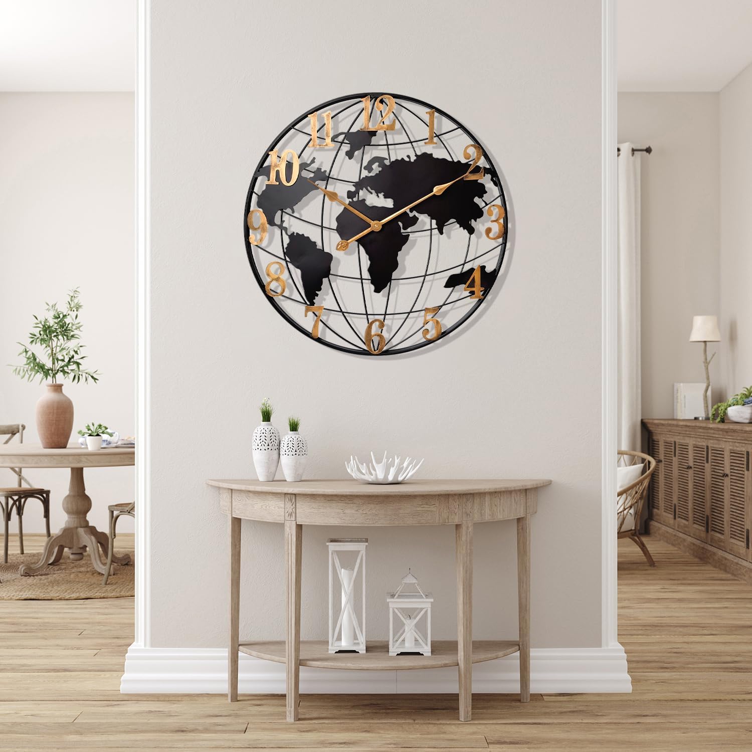 Battery Operated Farmhouse Metal Wall Clock — 24" - View 4
