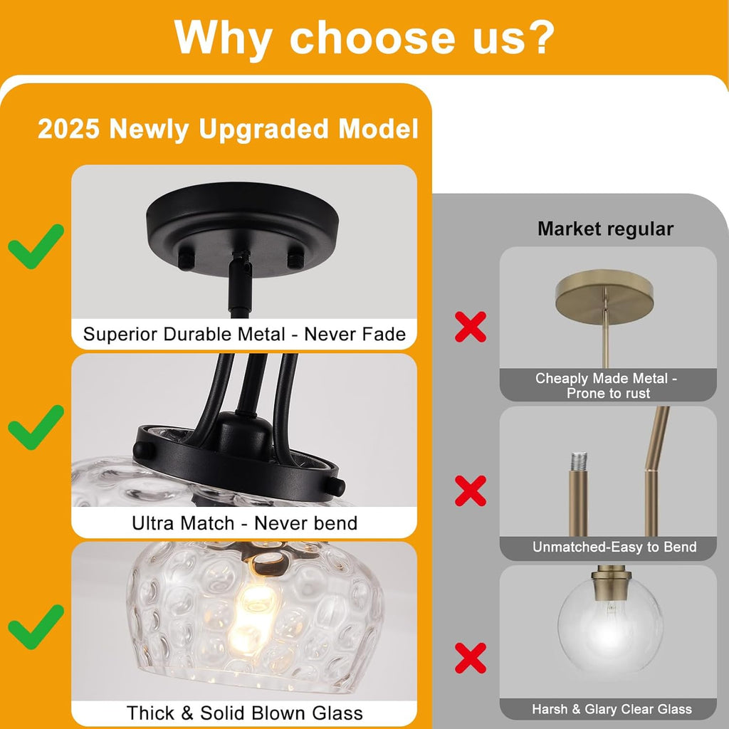 Modern Black Pendant Light — 10" - View 7