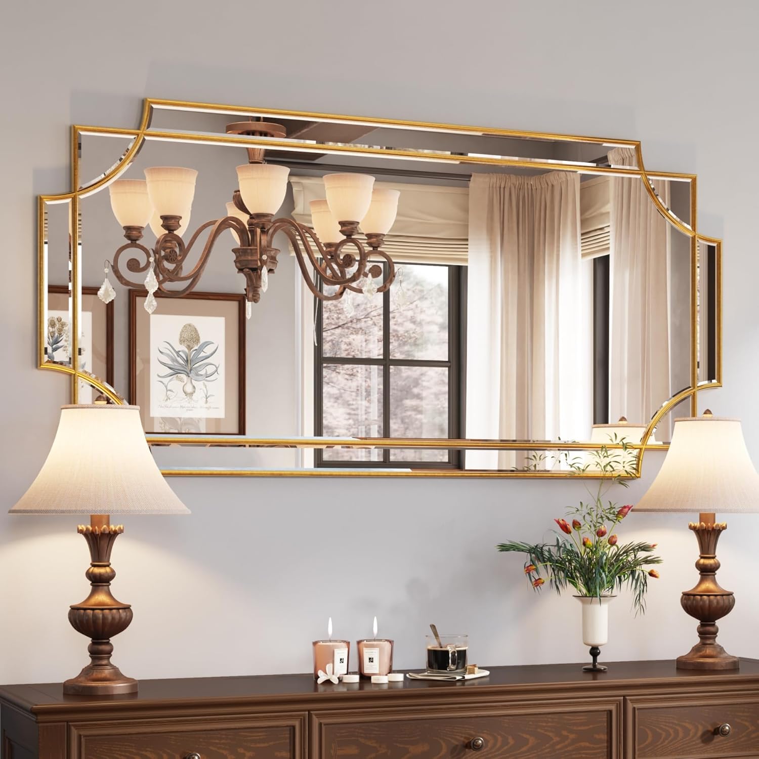 Beveled Farmhouse Glass Vanity Mirror — 30" — 48"L x 24"W