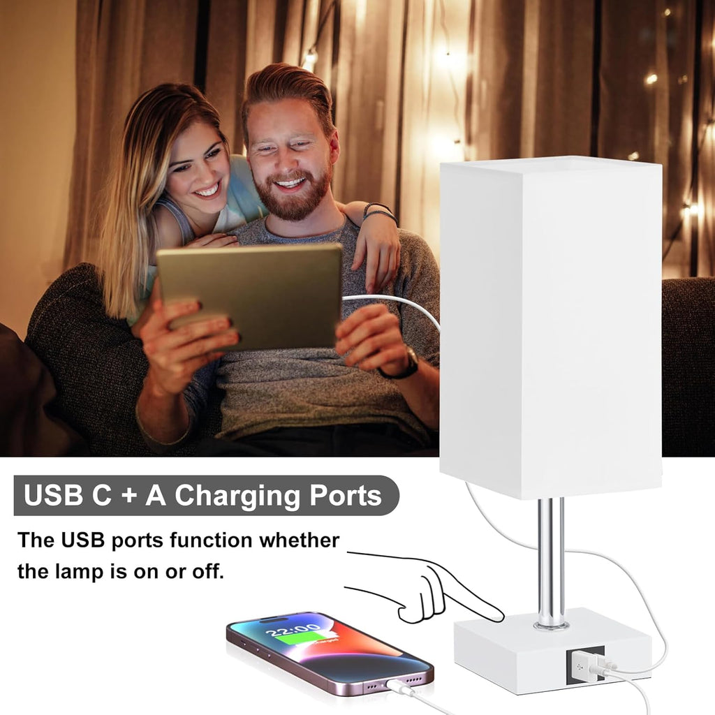 Touch Control Black Nightstand Lamp - View 3