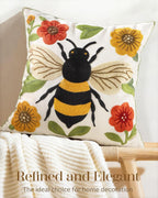 Embroidered Boho Fabric Throw Pillow Cover — 18" - View 5