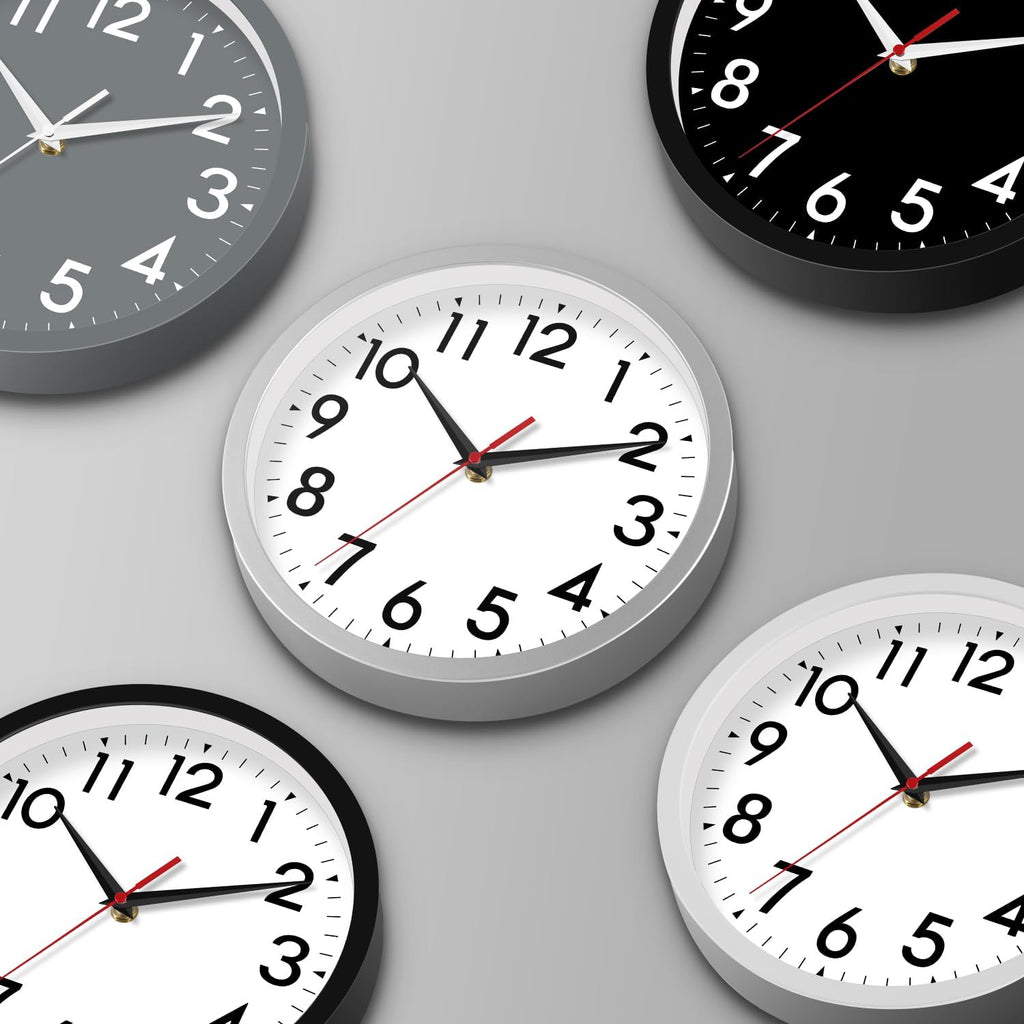 Battery Operated Black Wall Clock — 14" - View 2