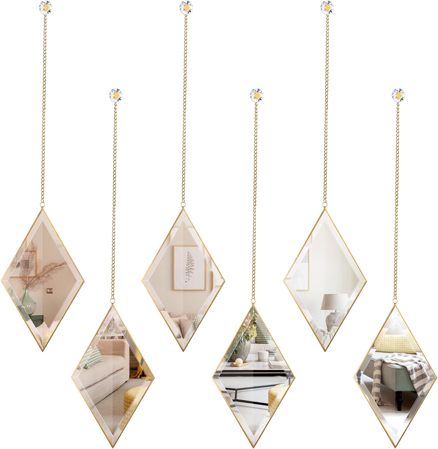 Luxe Gold Wall Mirror — Set of 6 — Large