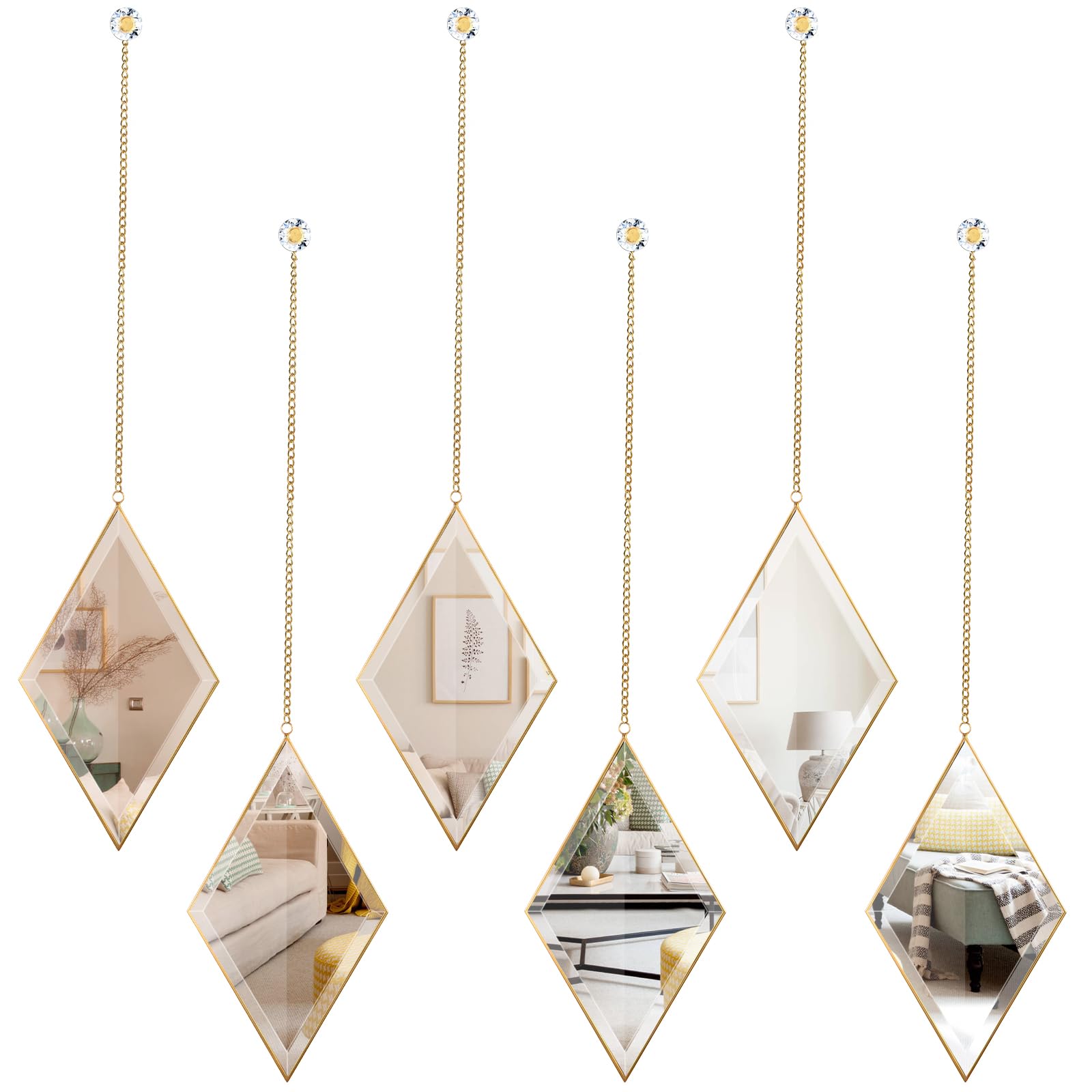 Luxe Gold Wall Mirror — Set of 6