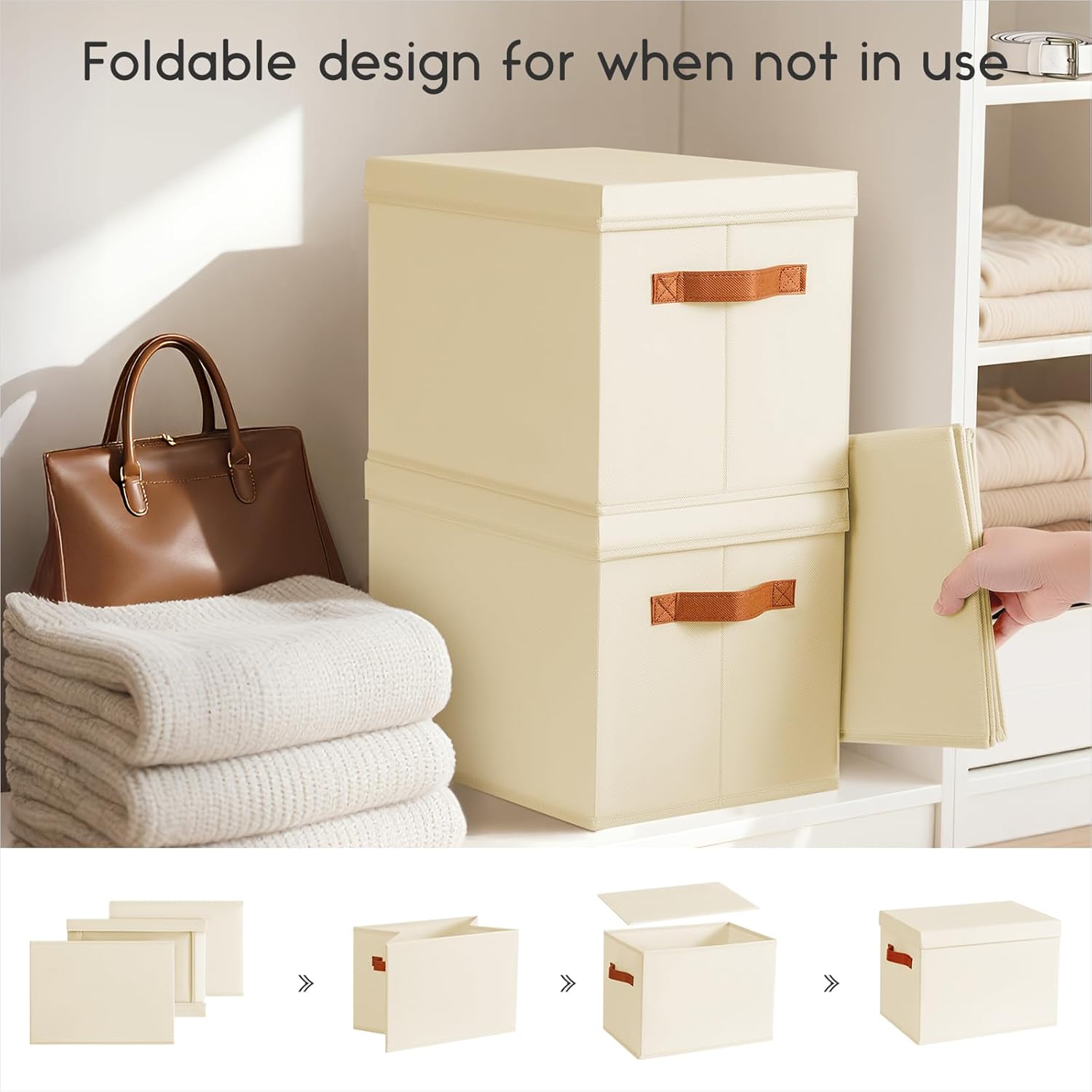 Beige Storage Bin - View 3