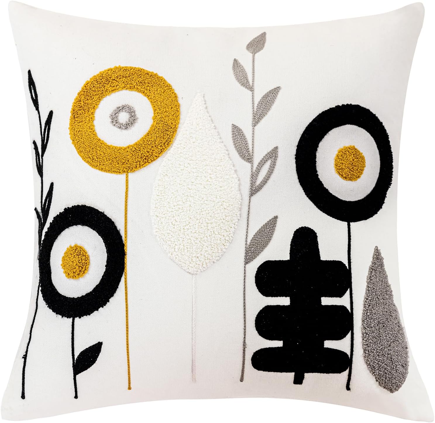 Tufted Boho Green Throw Pillow Cover — 18" — 18" x 18" (Pack of 1)