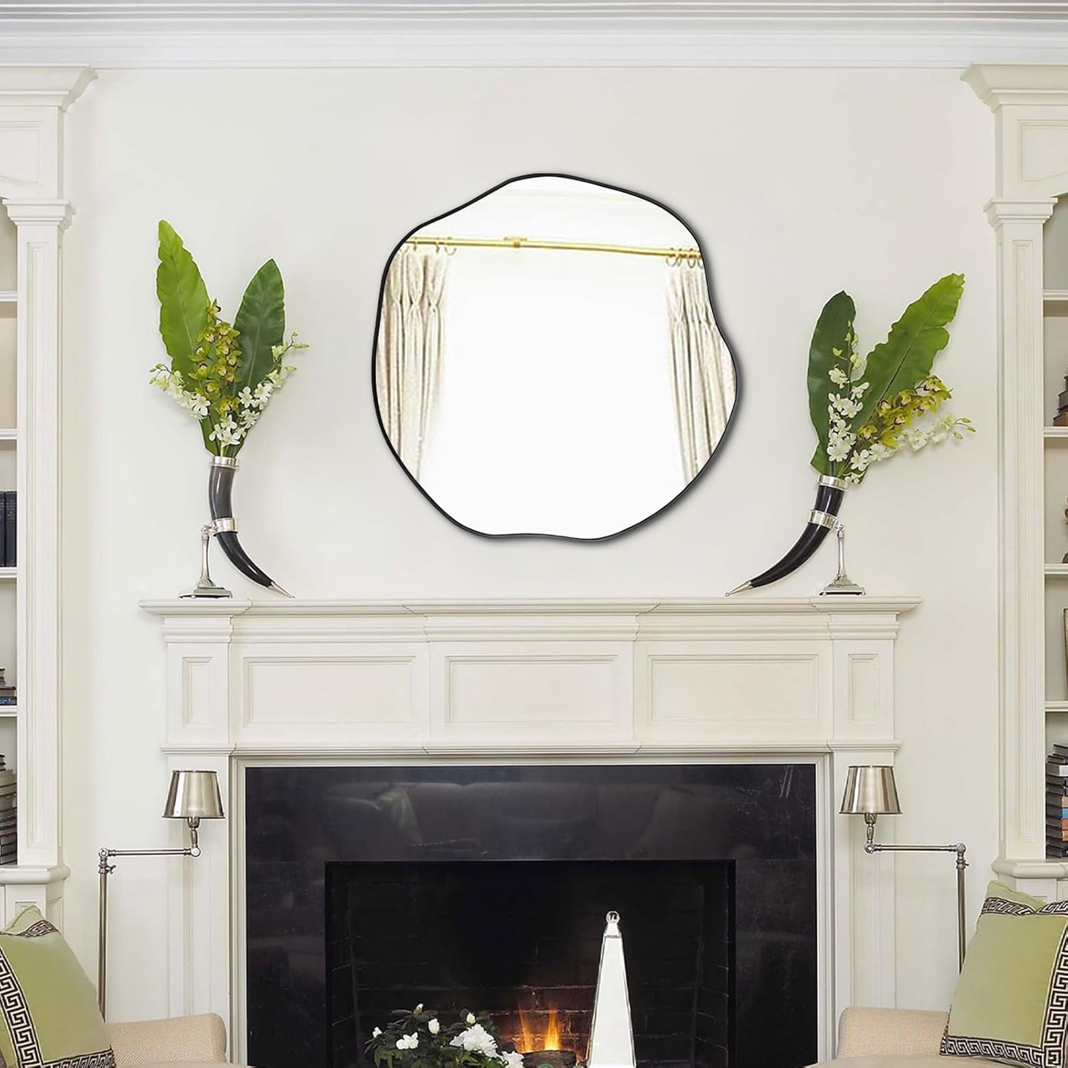 Black Wall Mirror — 35" — 20"L x 20"W