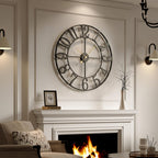Battery-Operated Modern Black Wall Clock — 30"
