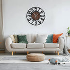 Battery Operated Farmhouse Black Wall Clock — 24" - View 8