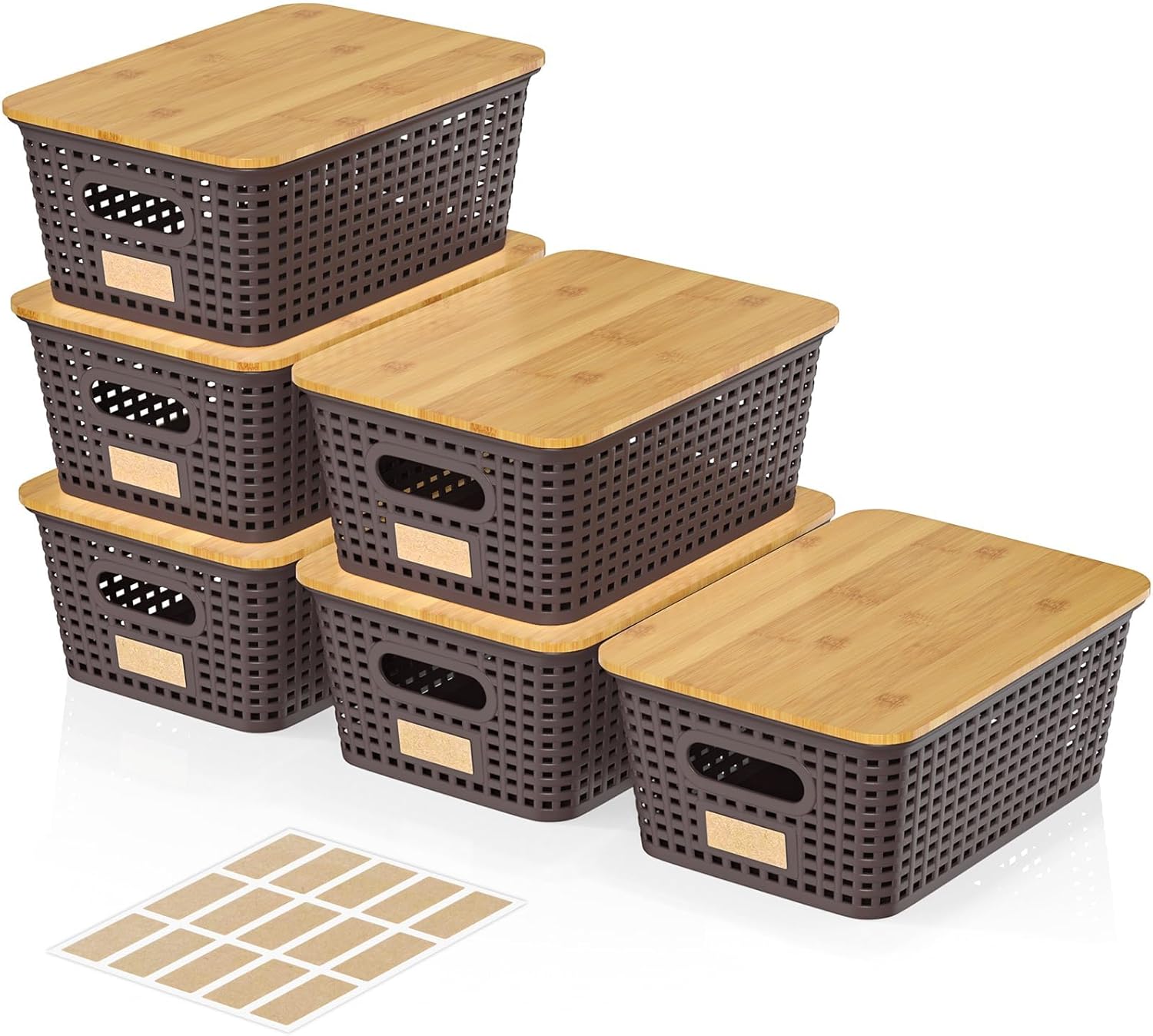 Beige Storage Bin — 10x7 — Brown