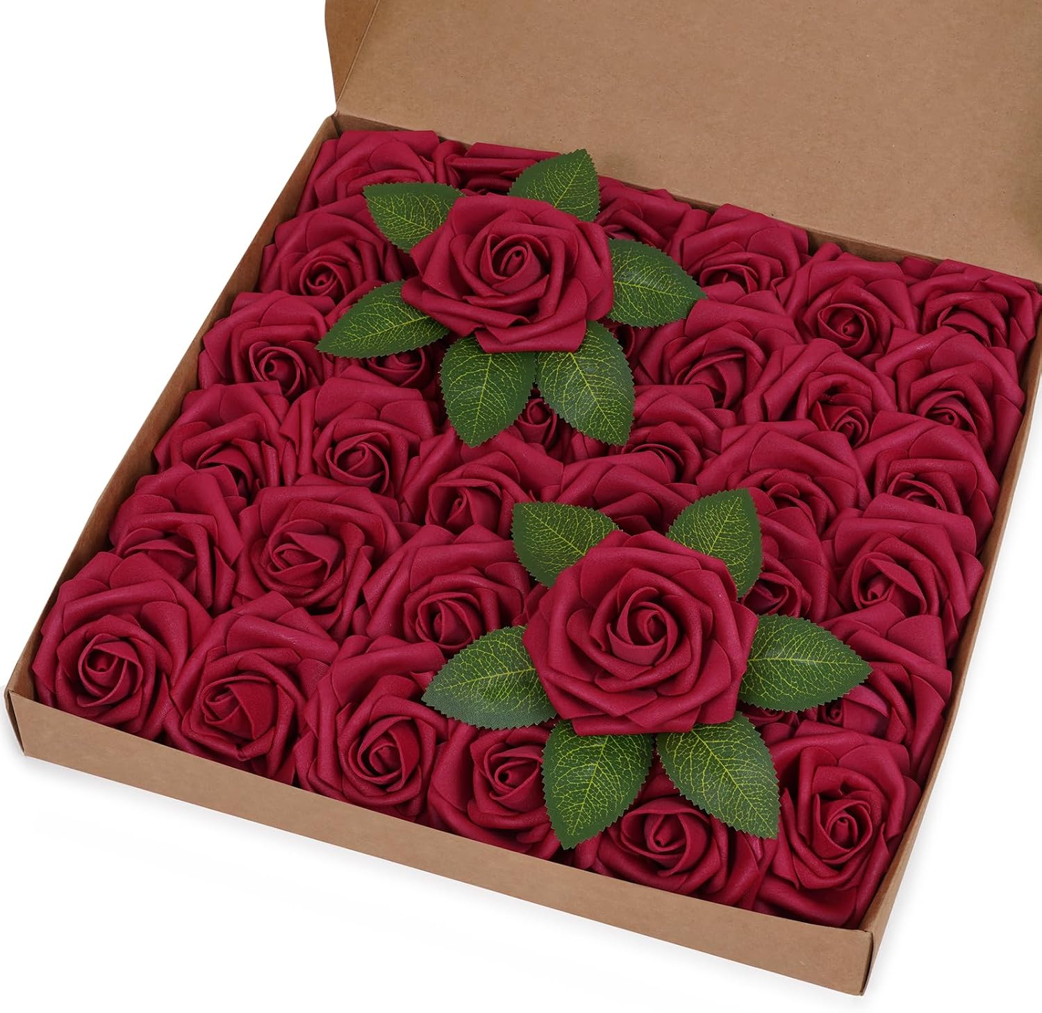 Black Artificial Flowers — Burgundy