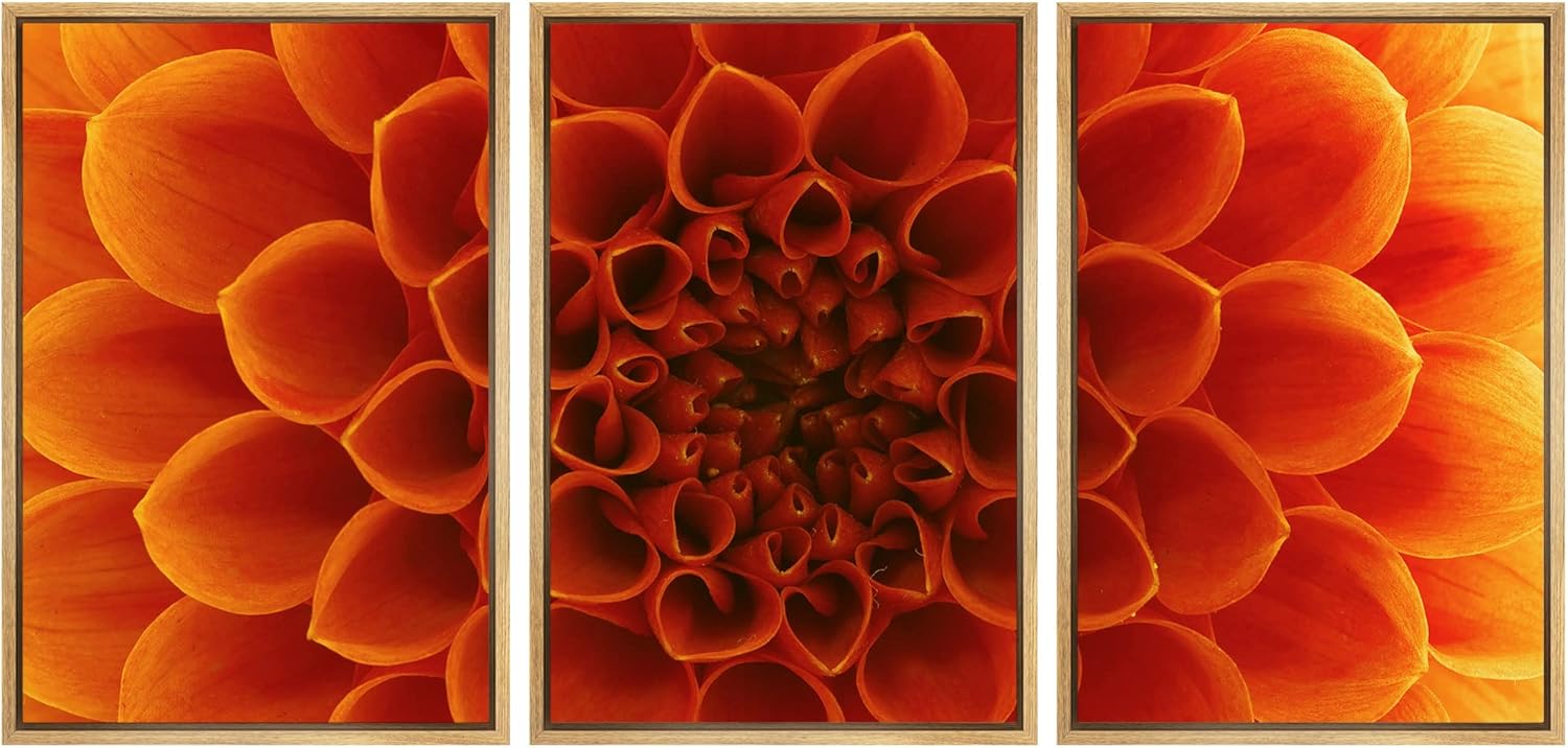 Framed Fabric Wall Art — 24" — 24" x 36" x 3 Panels NATURAL