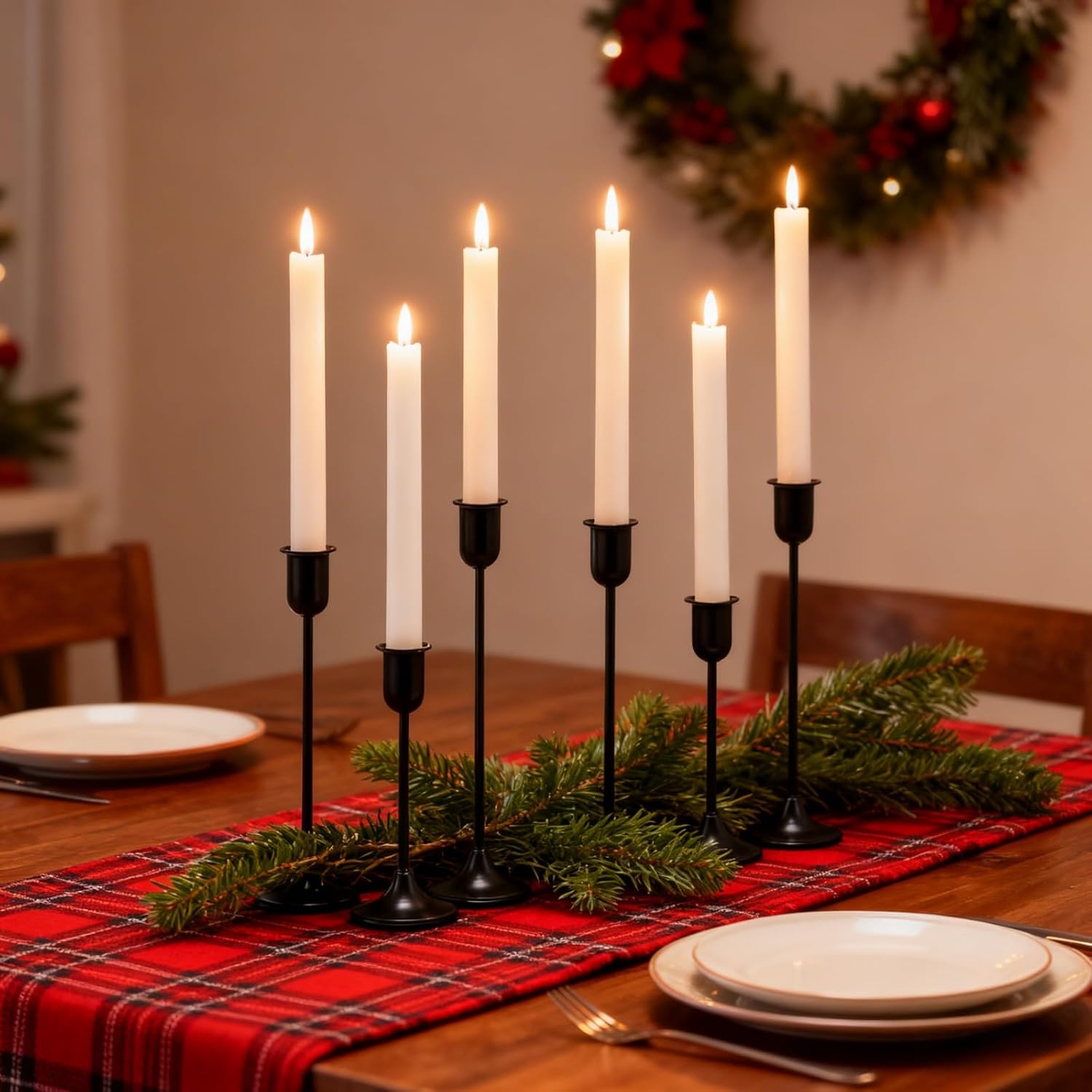 Vintage Luxe Black Candle — Set of 3 — Matte Black