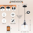 Farmhouse Black Ceiling Light — 1-Light - View 2