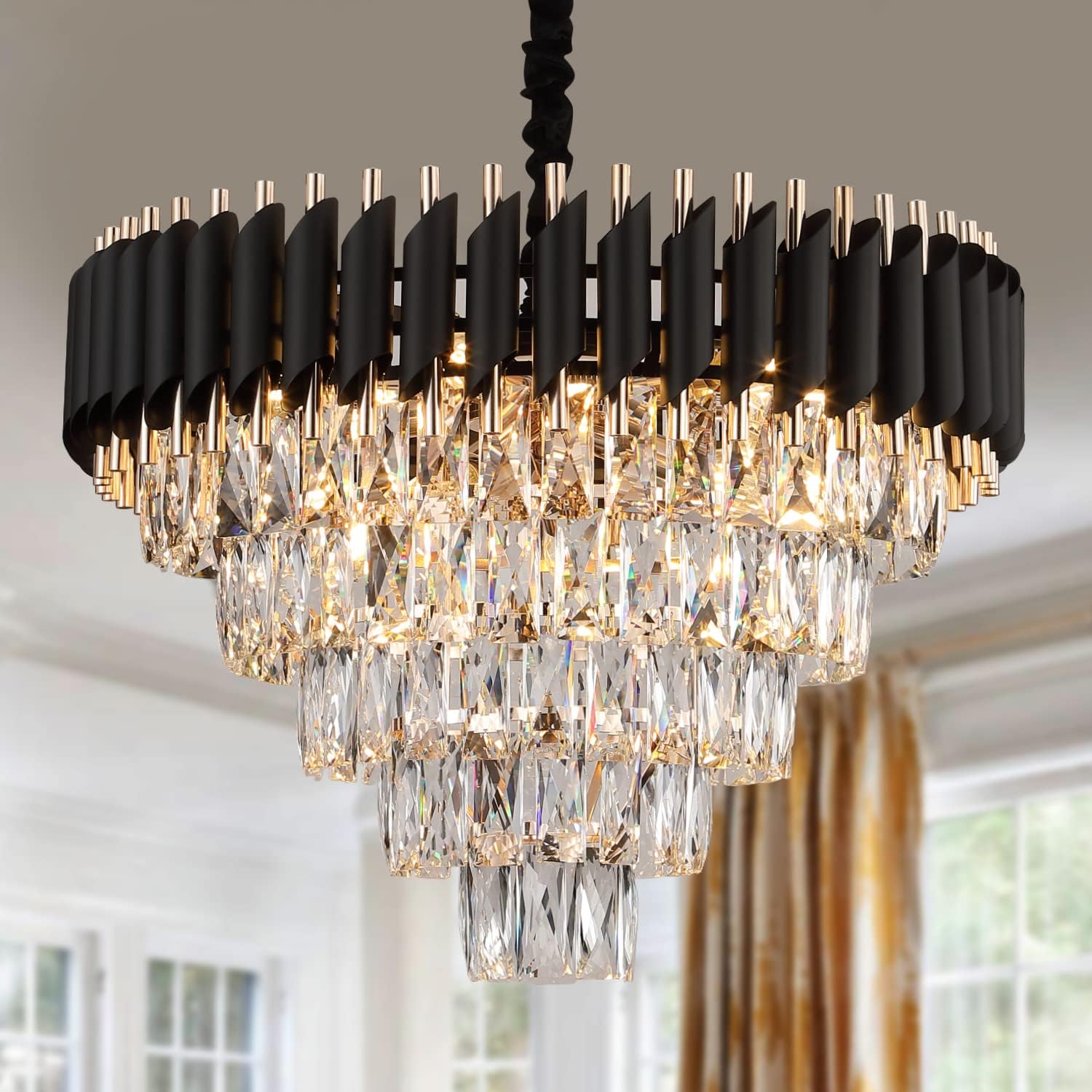 Luxe Black Chandelier — 20" — Black