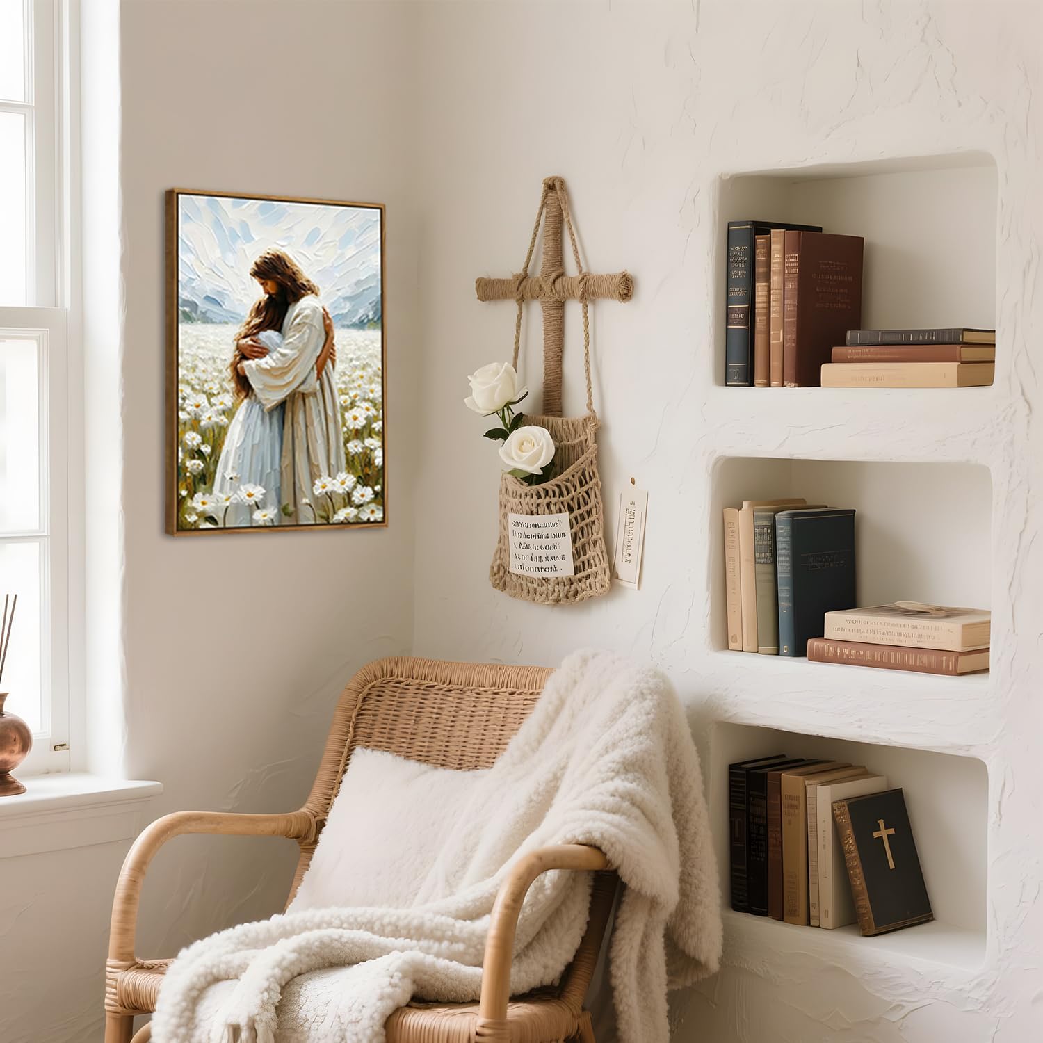 Framed Blue Wall Decor — 16" - View 5