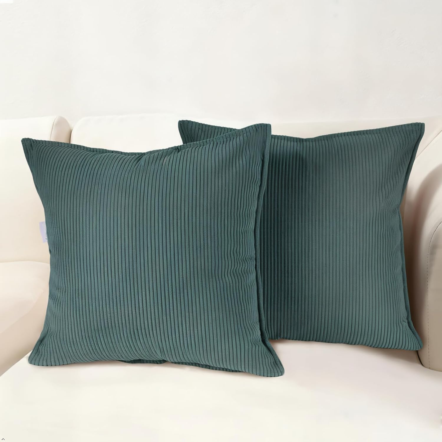 Boho Beige Throw Pillow Cover — 18" — Green