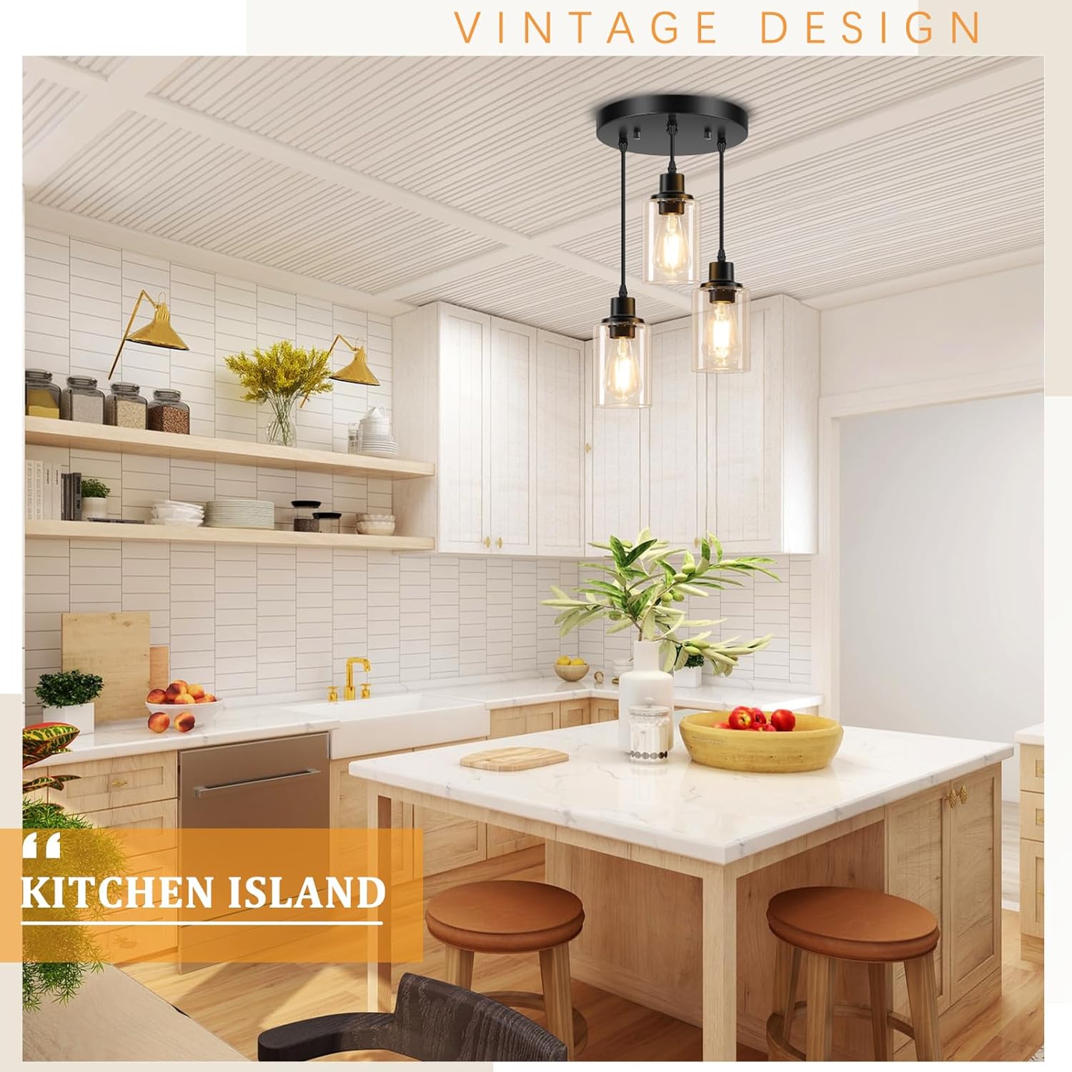Adjustable Modern Metal Pendant Light — 3-Light - View 4