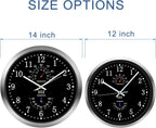 Battery Operated Black Wall Clock — 14" - View 3