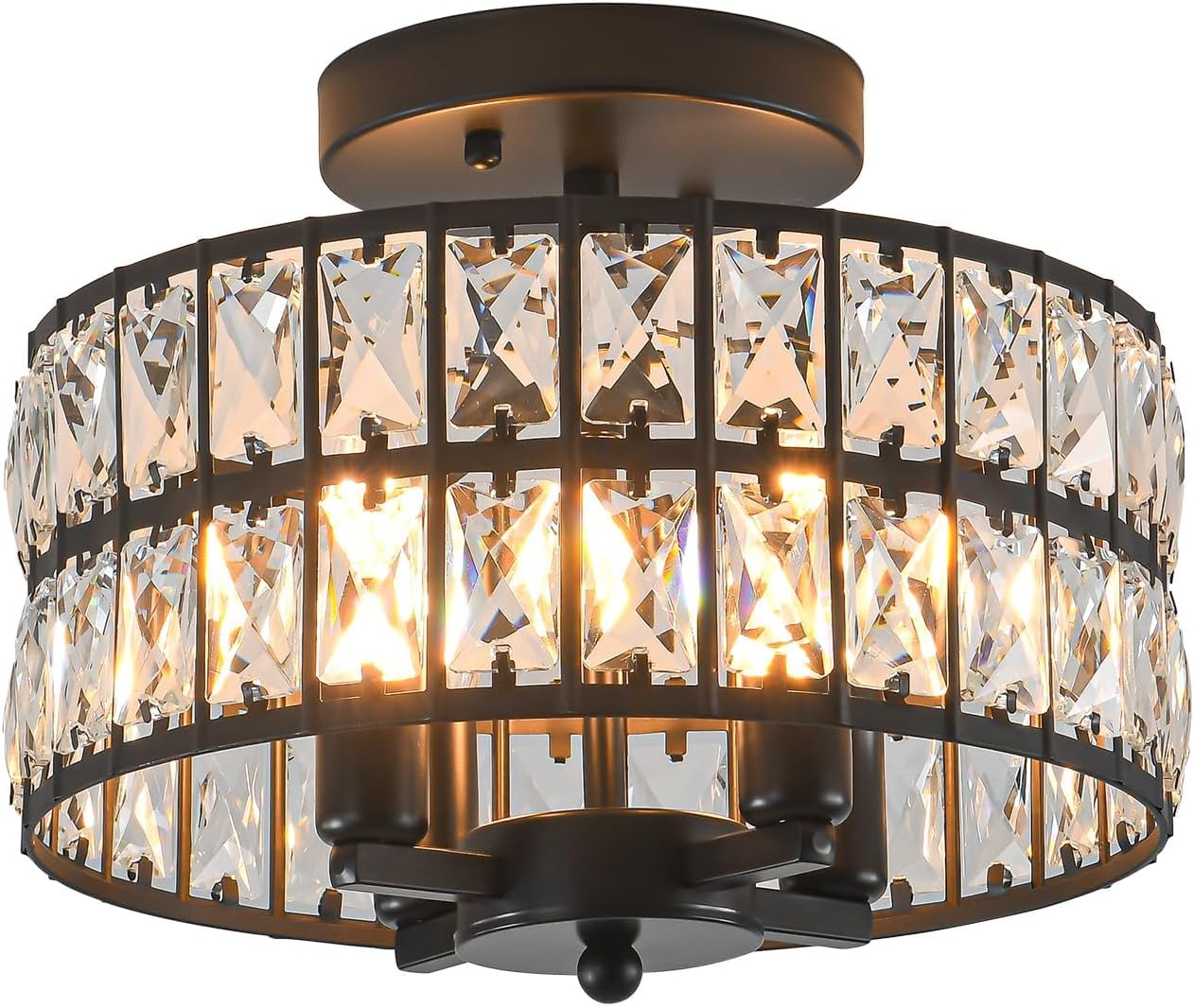 Luxe Black Chandelier — 12.6" — black-12.6"