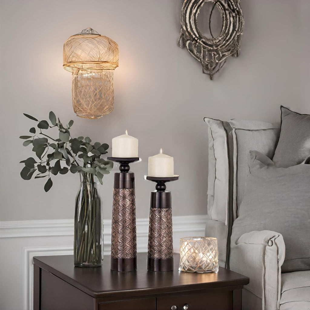 Brown Pillar Candle — Set of 2 - View 6