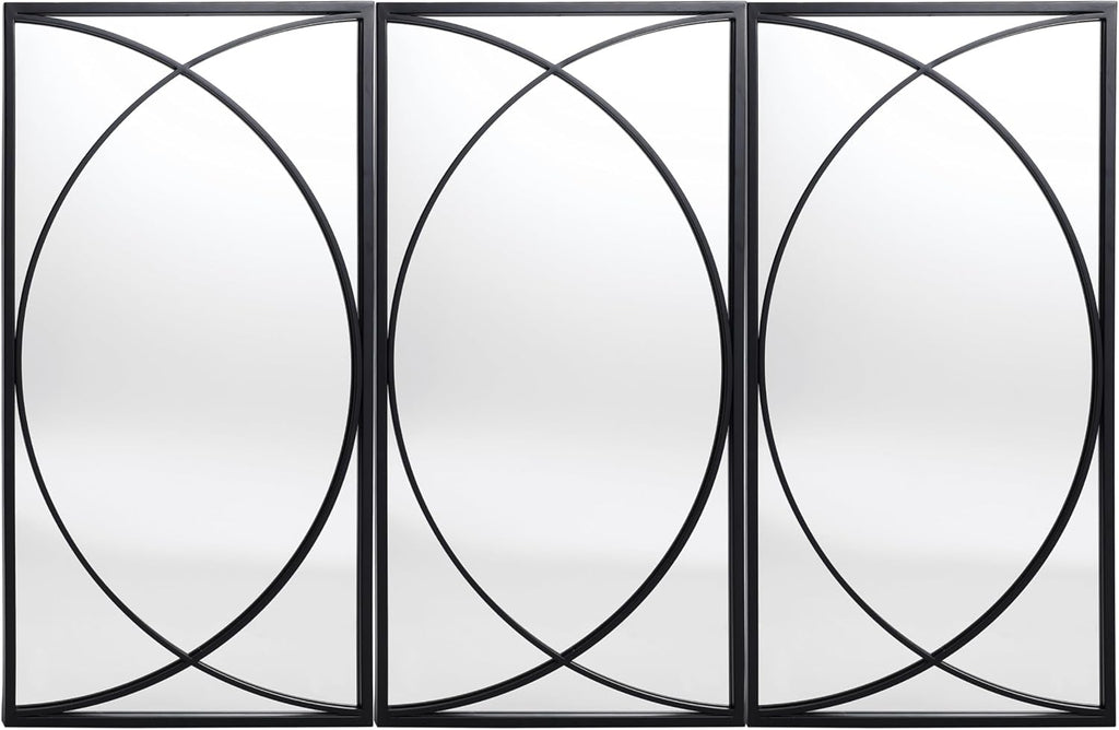 Rectangular Luxe Black Wall Mirror - View 9