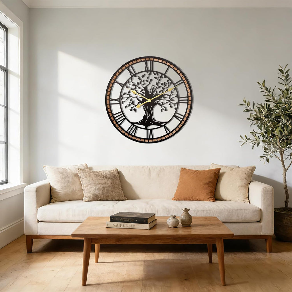 Battery Operated Black Wall Clock — 20" - View 6