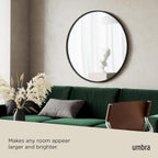 Round Modern Beige Wall Mirror — 37" - View 5