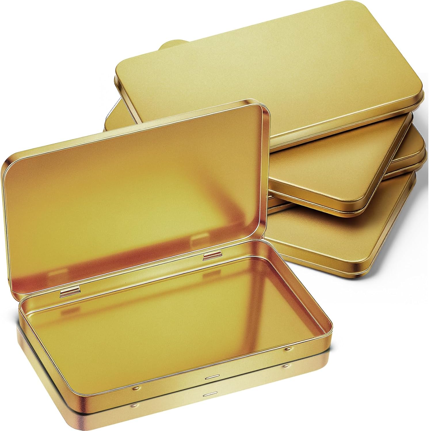 Rectangular Black Storage Basket — 0.6" — Gold