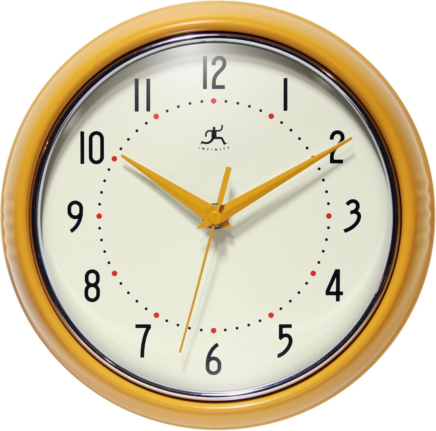 Mid-Century Black Wall Clock — 9" — 15 Inch