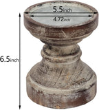 Antique Farmhouse Brown Pillar Candle — 5.5" - View 6