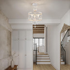 Round Farmhouse Gold Chandelier — 3-Light - View 8
