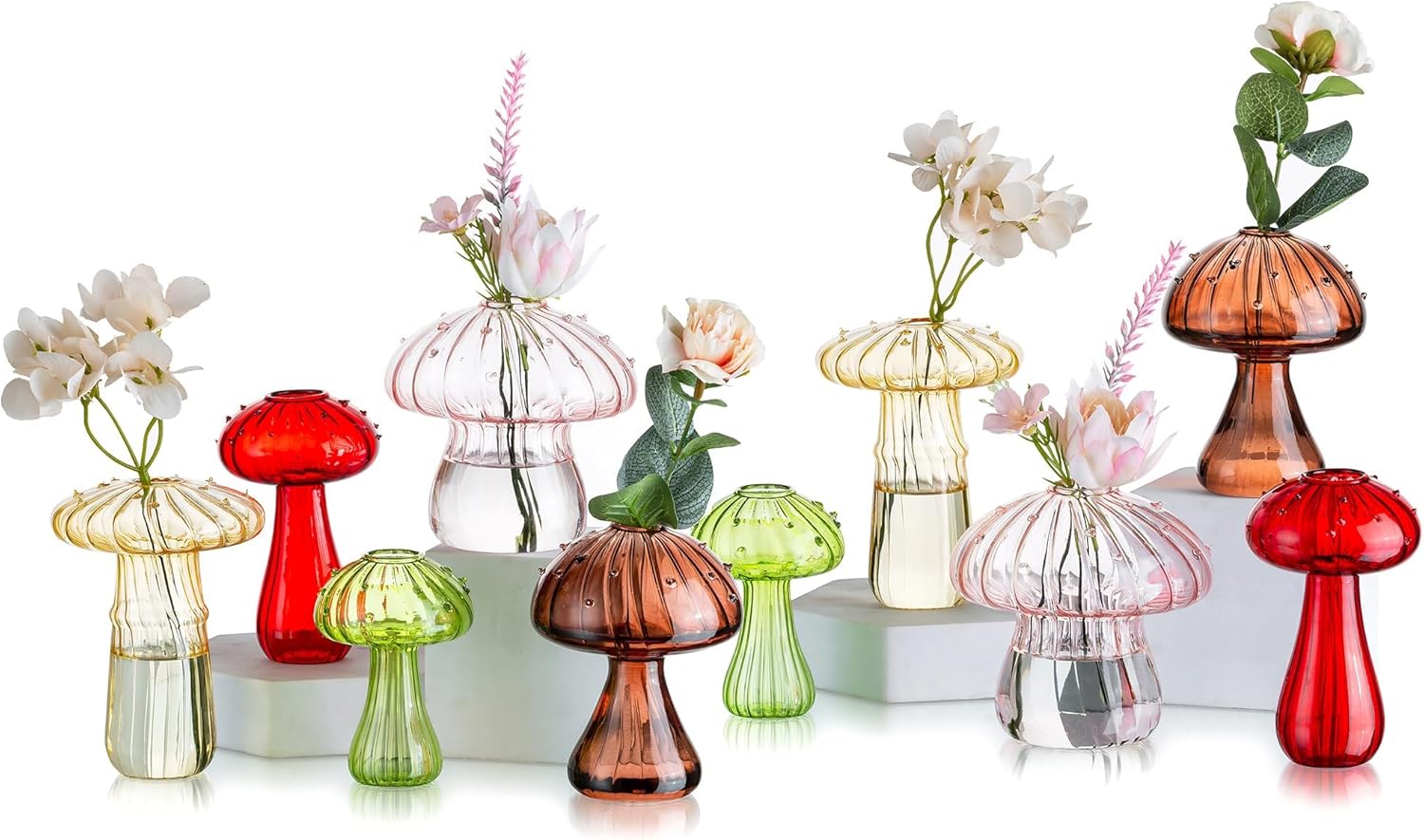Orange Flower Vase — Set of 10 — Colorful