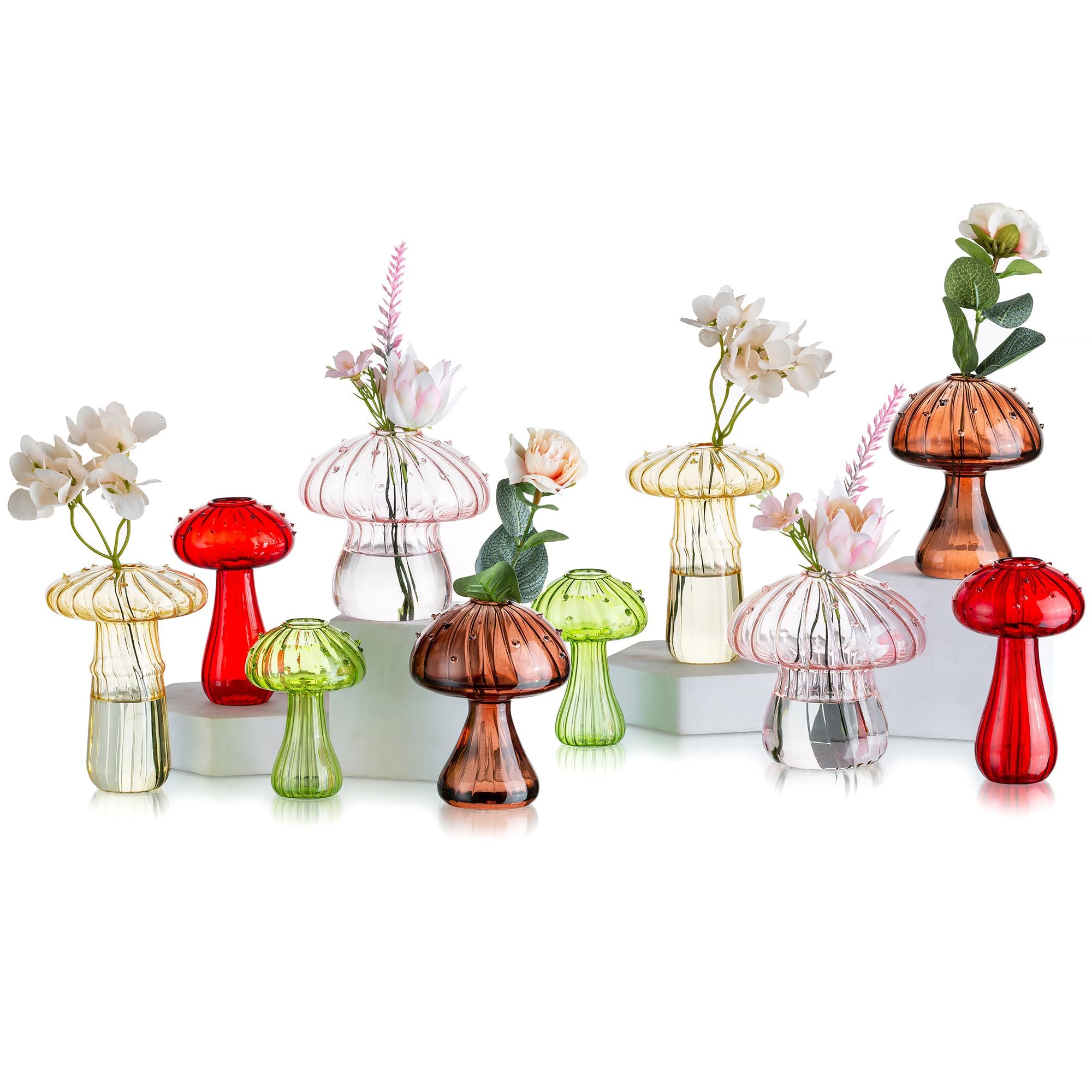 Orange Flower Vase — Set of 10