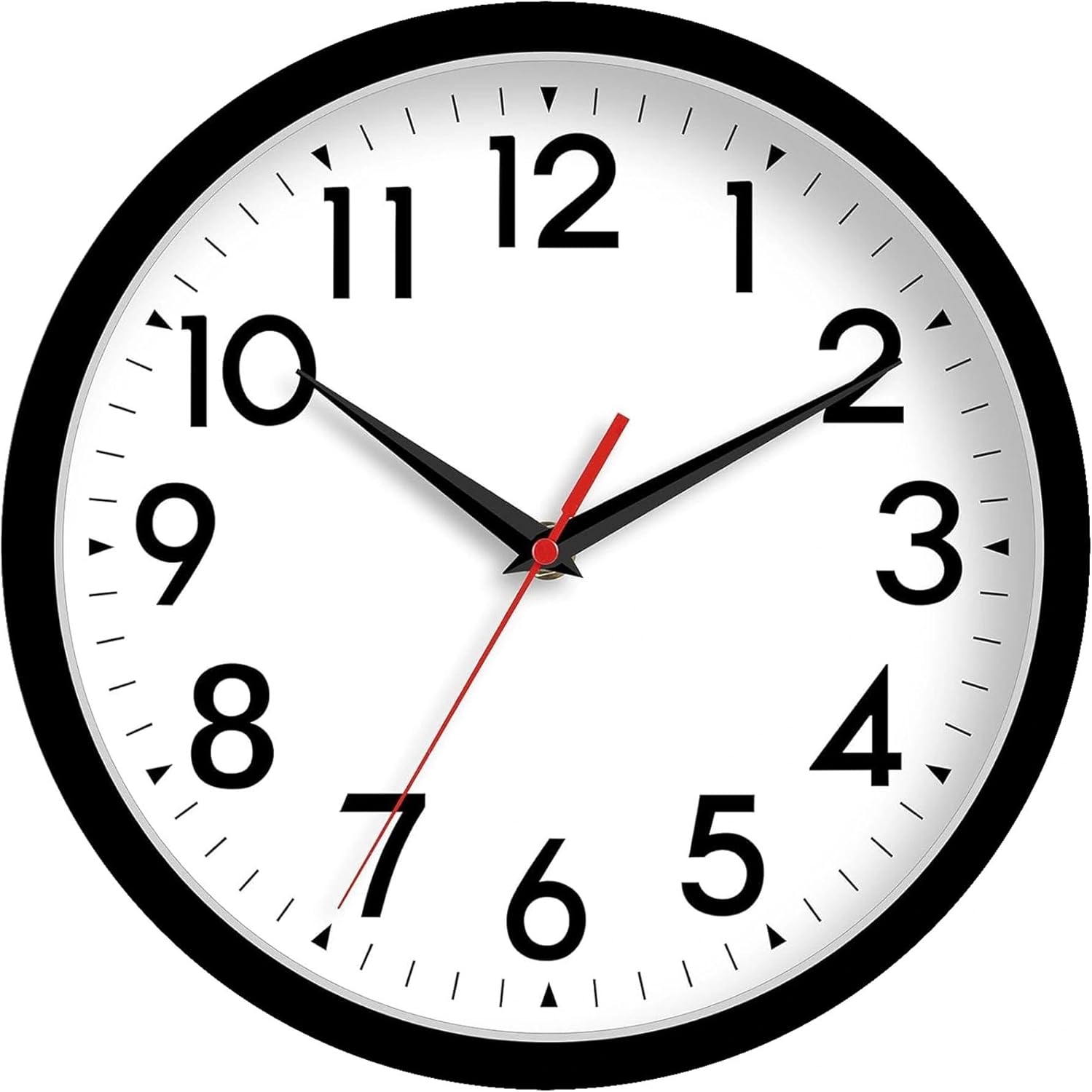 Battery Operated Black Wall Clock — 14" — A-black