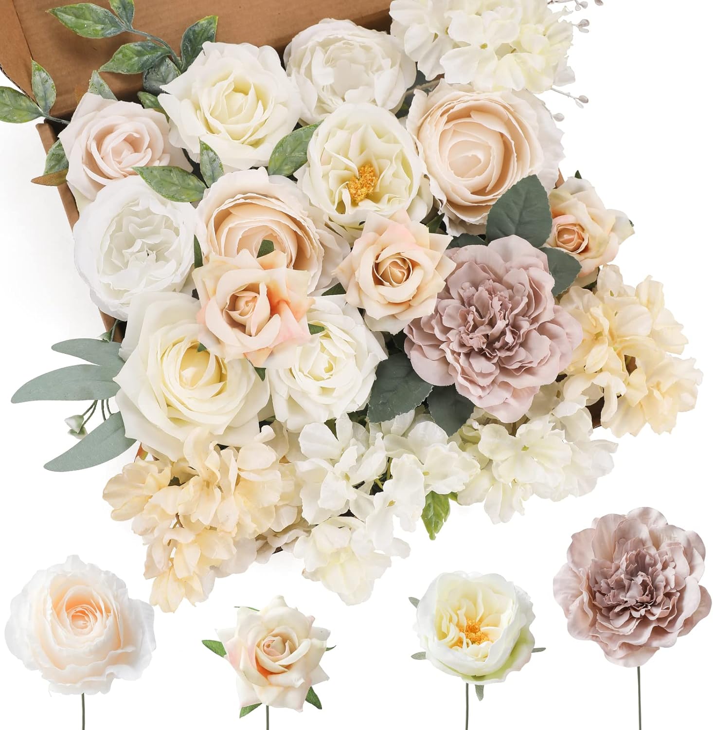 Blue Artificial Flowers — White